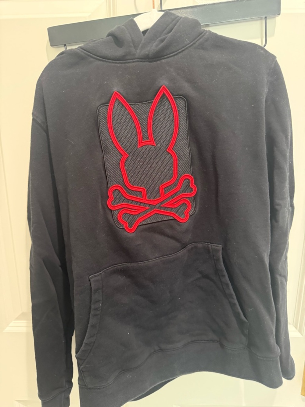 Psycho Bunmy Black Hoodie with Red Bunny Skull Patch